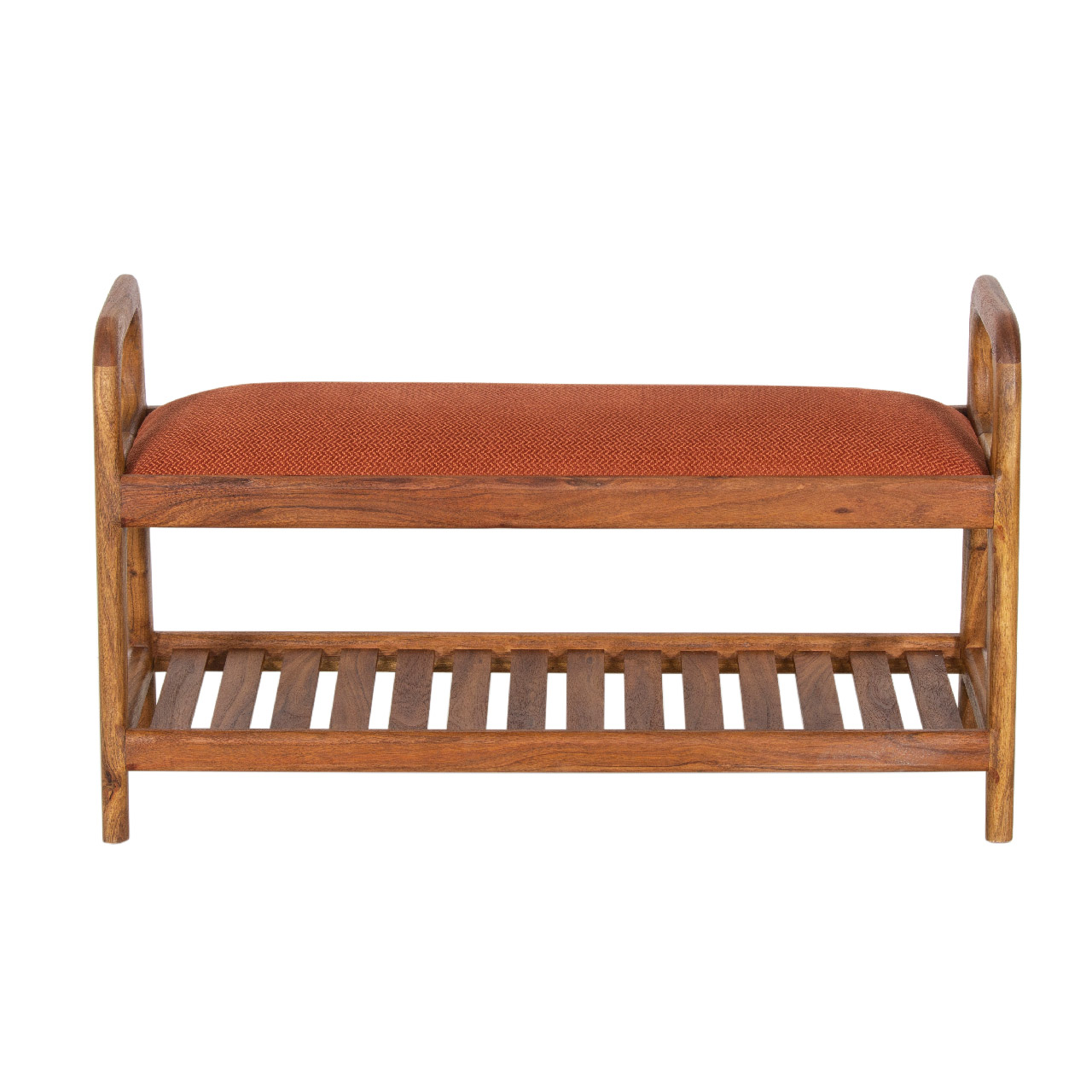 Palam Acacia Wood With LAV Fabric Upholstery Seat Bench
