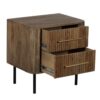 Paylor Mango Wood Metal Legs 2 Drawer Night Stand