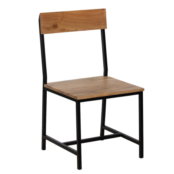 Pike Acacia Wood Metal Dining Chair Oxy