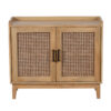 Poland Mango Wood Cane 2 Door Cabinet