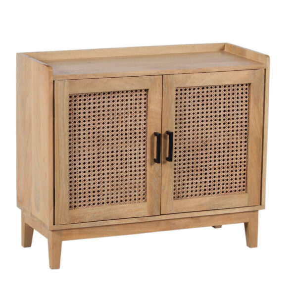 Poland Mango Wood Cane 2 Door Cabinet