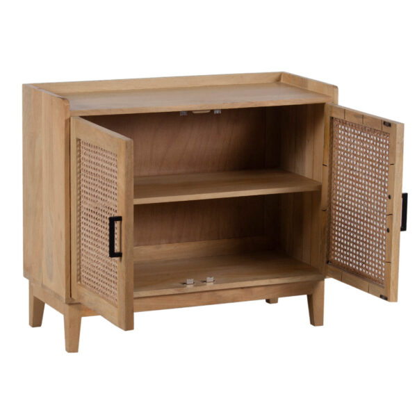 Poland Mango Wood Cane 2 Door Cabinet