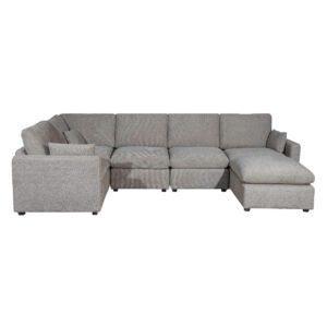 Polaris Fabric Cloud Sectional – Brown