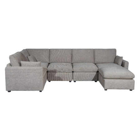Polaris Fabric Cloud Sectional – Brown