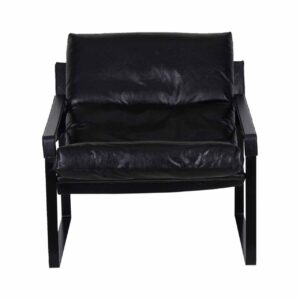 Porgabi Metal Black Buff Leather Lounge Chair