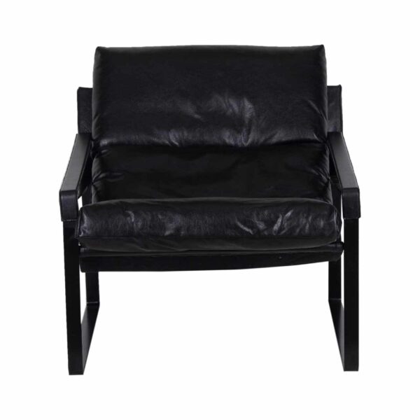 Porgabi Metal Black Buff Leather Lounge Chair