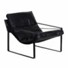 Porgabi Metal Black Buff Leather Lounge Chair