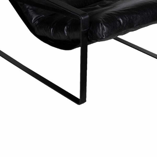 Porgabi Metal Black Buff Leather Lounge Chair