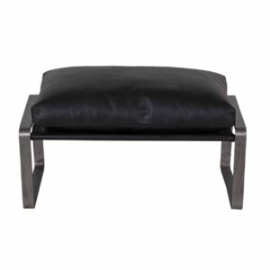 Porgabi Metal Buff Leather Ottoman