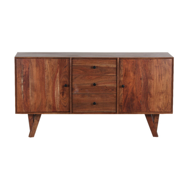 Portola Acacia Wood 2 Door 3 Drawers Sideboard