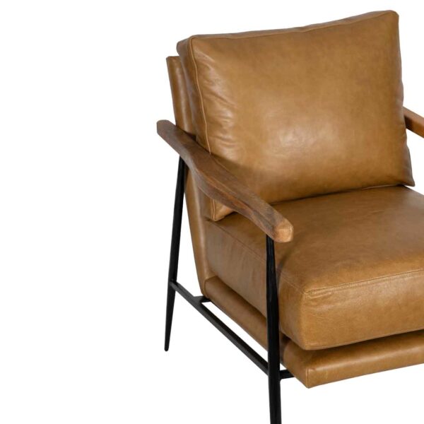 Pose Metal Leather Accent Chair