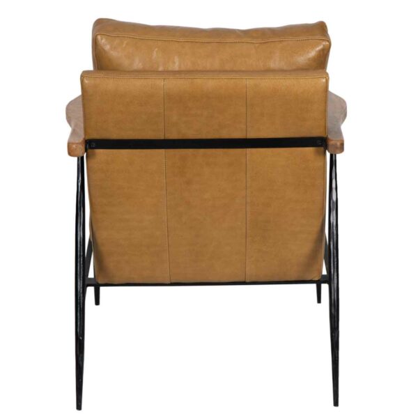 Pose Metal Leather Accent Chair