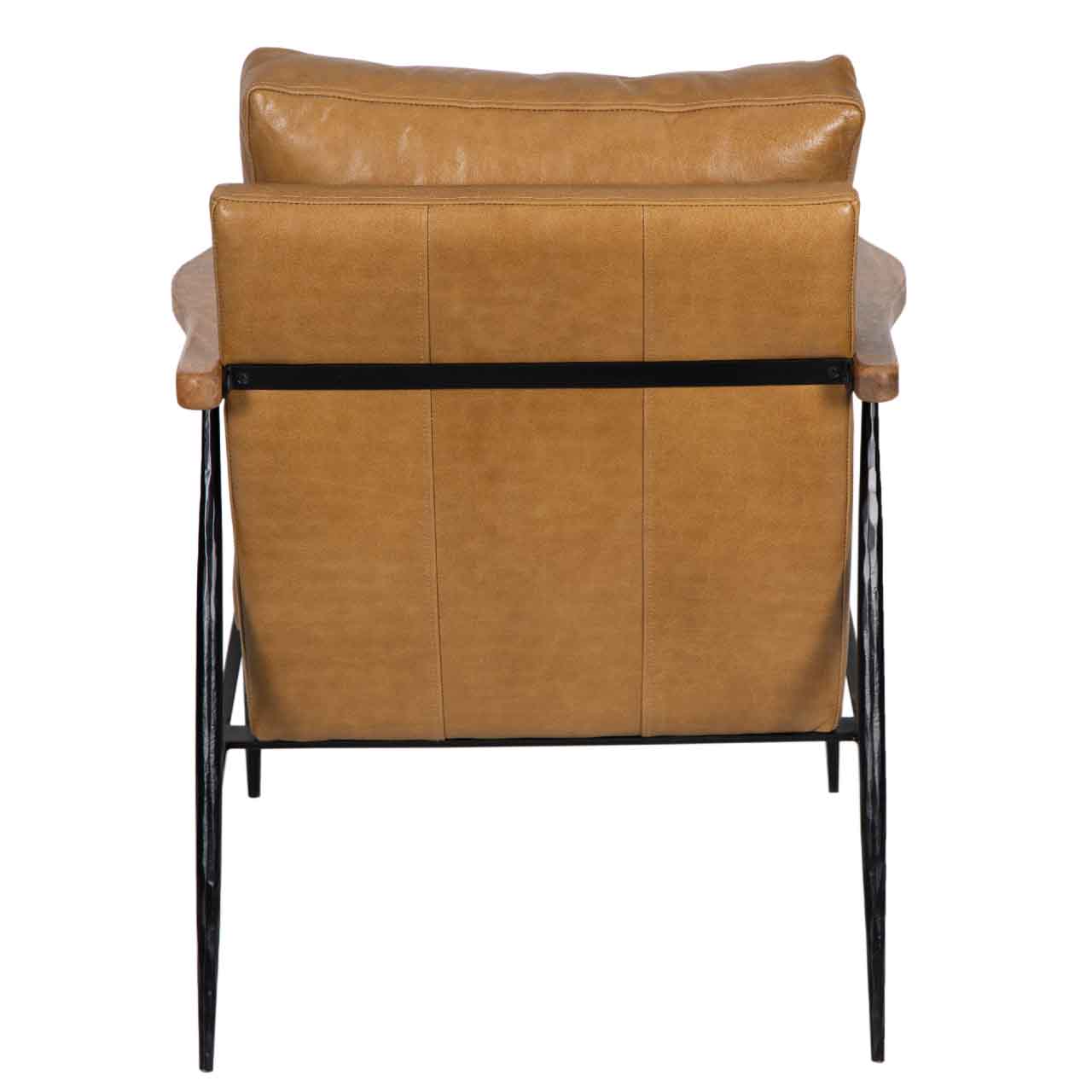 Pose Metal Leather Accent Chair