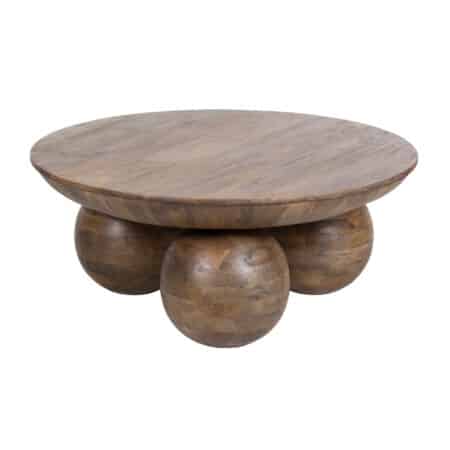 Pot Mango Wood Round Coffee Table