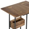 Quinn Foldable Leaves Acacia Wood Metal  Table Set of 2