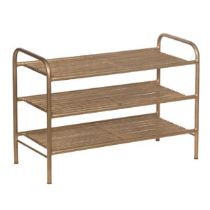 Raffia Metal Bench – Gold