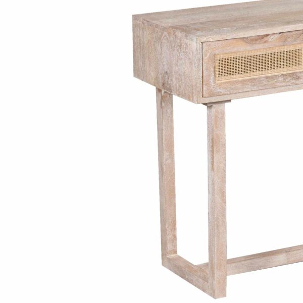 Rattan 3 Drawer Mango Wood Console Table