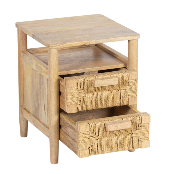 Raunak Mango Wood 2 Drawer Bedside Table