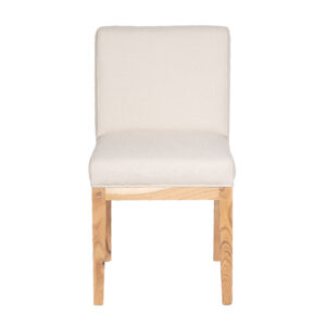 Remmy Acacia Wood Fabric Dining Chair – Natural / Archer Ivory