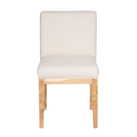 Remmy Acacia Wood Fabric Dining Chair – Natural / Archer Ivory