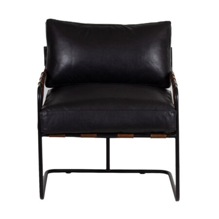 Romuca Leather Metal Arm Chair