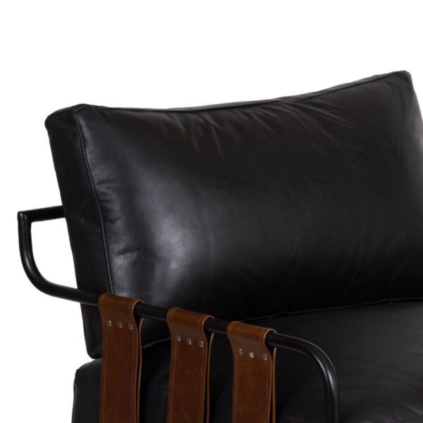 Romuca Leather Metal Arm Chair
