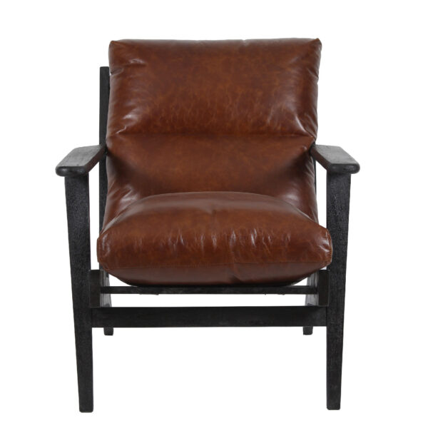 Ronan Mango Wood Leather Arm Chair