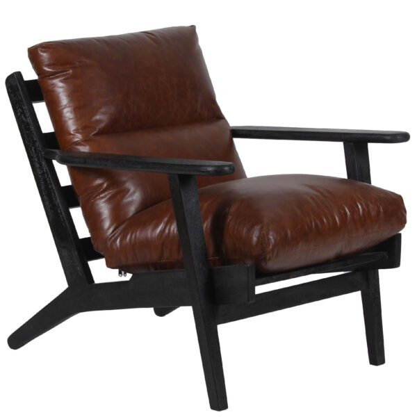 Ronan Mango Wood Leather Arm Chair