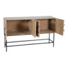 Roya Mango Wood Metal Stand 4 Door Cabinet