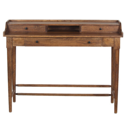 Rumford Writing Desk with 3 Drawers Mango Wood in Chestnut