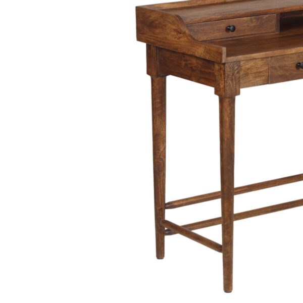 Rumford Writing Desk With 3 Drawers Mango Wood in Chestnut