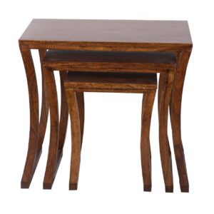 Sanya Acacia Wood Set Of 3 Side Tables