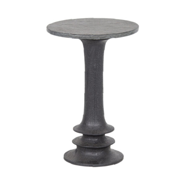 Sabel Mango Wood Black Marble Top Round Martini Table Large