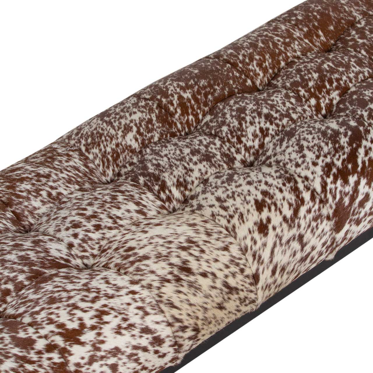 Sandy Metal Bench with Cow Leather