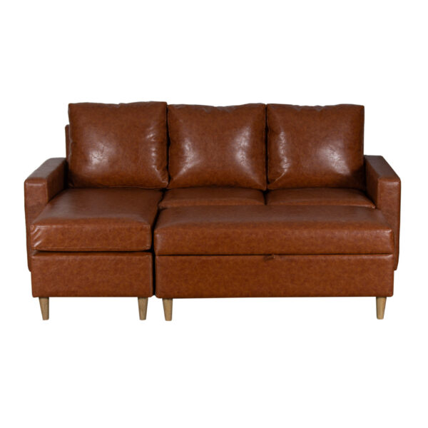 Santa Rosa Sofa Set of 3 Pieces in Brown Faux Leather