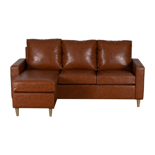 Santa Rosa Sofa Set of 3 Pieces in Brown Faux Leather