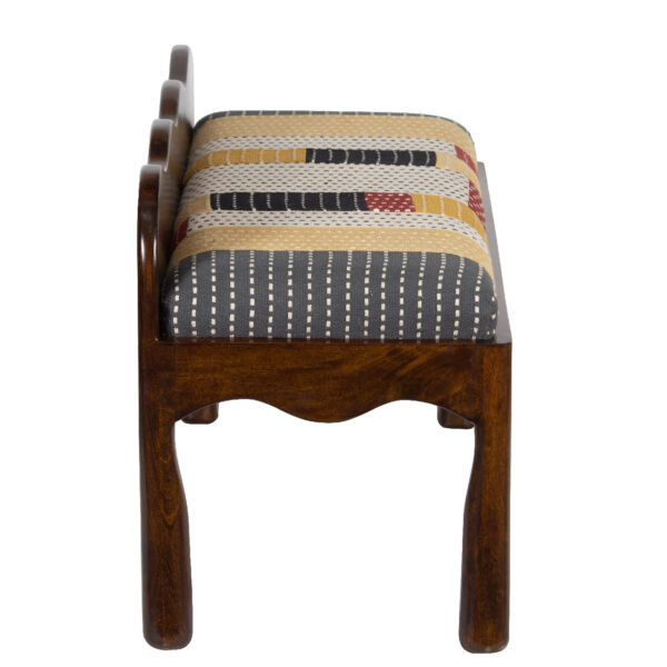 Santana Mango Wood With Cotton Hand Work Fabric Bench