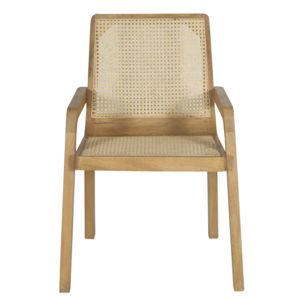 Santiago Mango Wood Cane Seat Back Dining Arms Chair