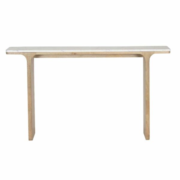 Santiago Mango Wood Marble Top Console Table