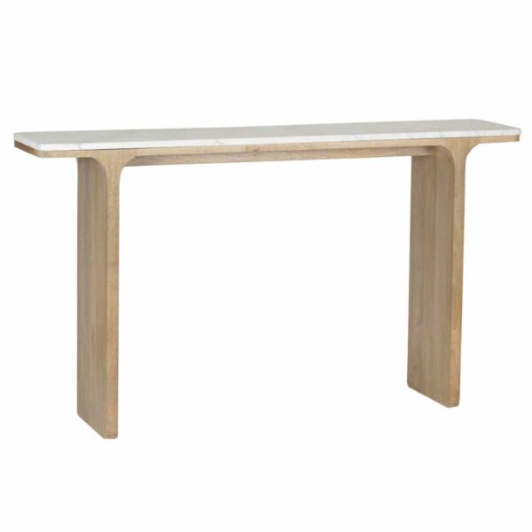 Santiago Mango Wood Marble Top Console Table