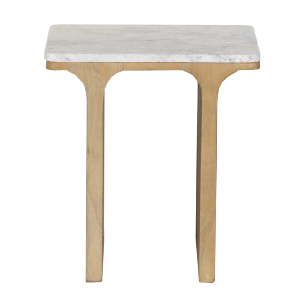 Santiago Mango Wood Marble Top Side Table