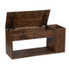 Selia Acacia Wood Lift Top Bench With Magazine Holder