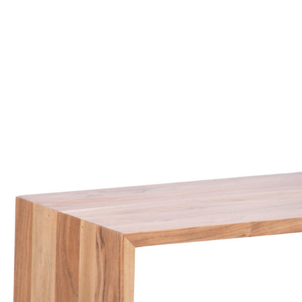 Shallow Acacia Wood Entryway Bench