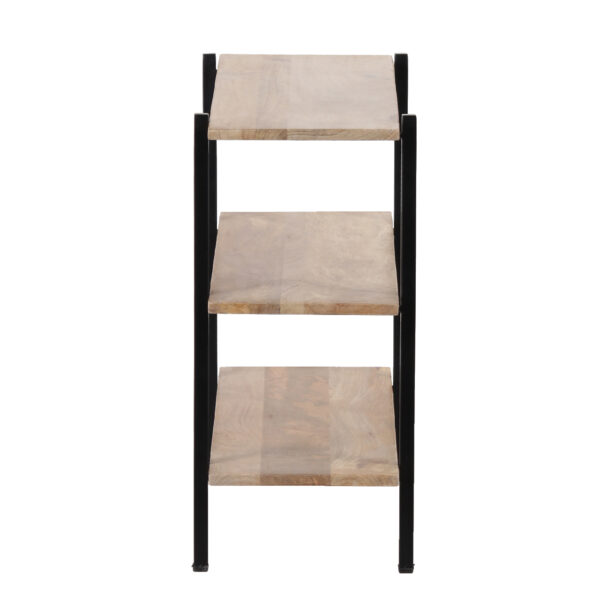 Simon Mango Wood 3 Tier Metal Stand Bookshelf