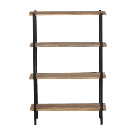 Simon Mango Wood 4 Tier Metal Stand Bookshelf