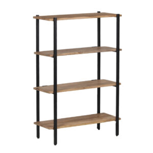 Simon Mango Wood 4 Tier Metal Stand Bookshelf