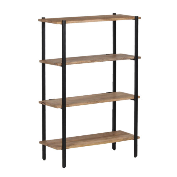 Simon Mango Wood 4 Tier Metal Stand Bookshelf