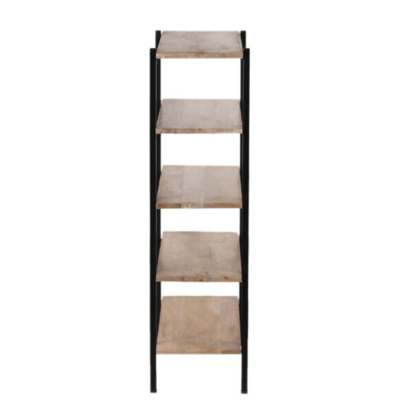 Simon Mango Wood 5 Tier Metal Stand Bookshelf