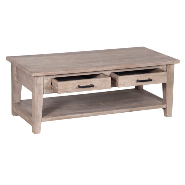 Skinney Mango Wood 2 Drawer Coffee Table