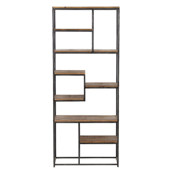 Soho Mango Rough Wood Metal Frame Bookshelf